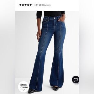 Express Dark Wash Stretch 70’s Flare Jeans